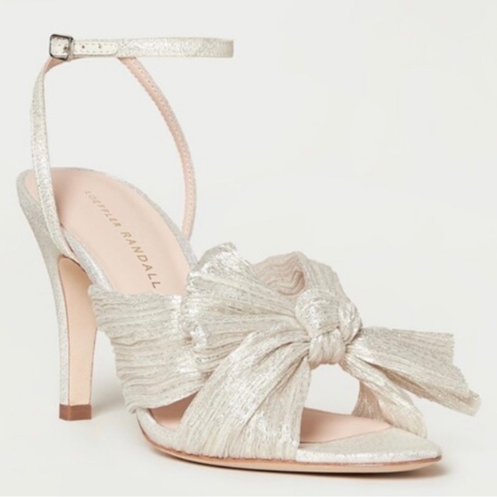 Loeffler Randall Zinnia Shimmer Pleated Bow Sandal